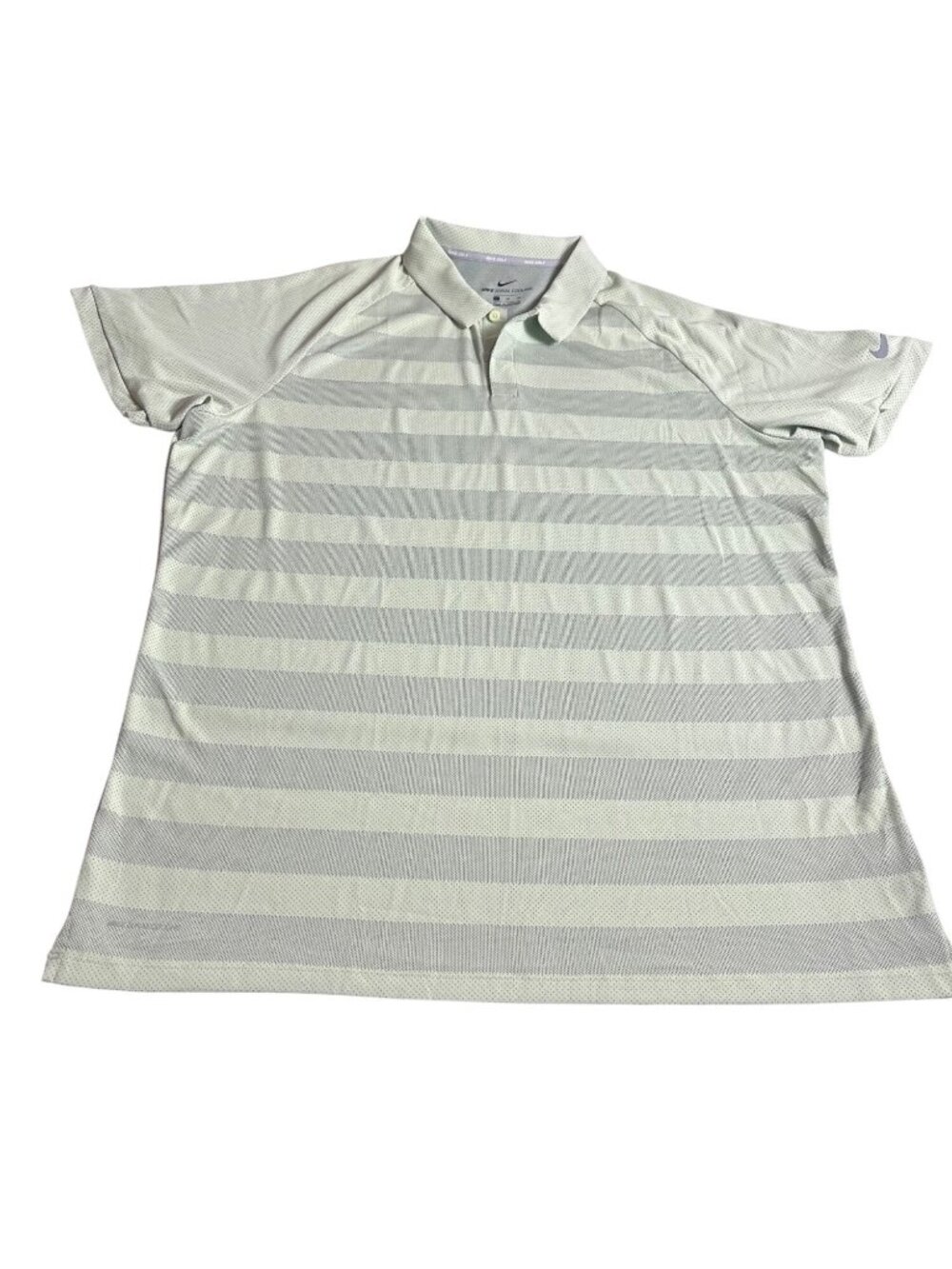 Nike Zonal Cooling Striped green Golf Polo Shirt XL Mens Lightweight Comfortable